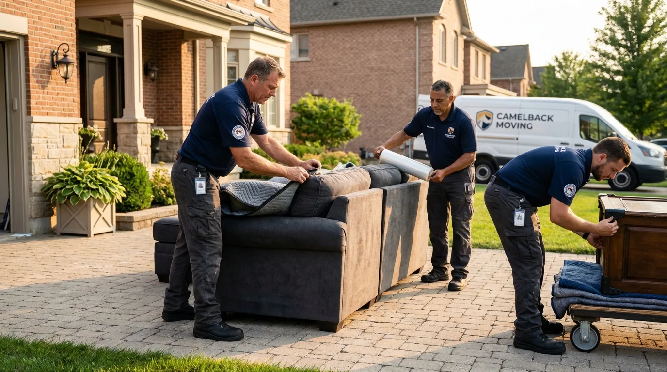 Large estate moving crew wrapping furniture in Carson City, NV